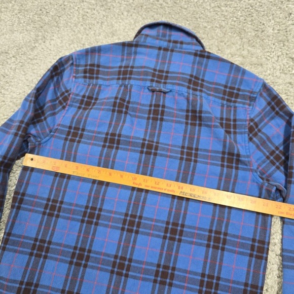 Madewell Shirt Mens Medium Blue Plaid Easy Fit Button‎ Up Long Sleeve Easy Fit - Picture 9 of 12